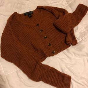 Rust orange cardigan